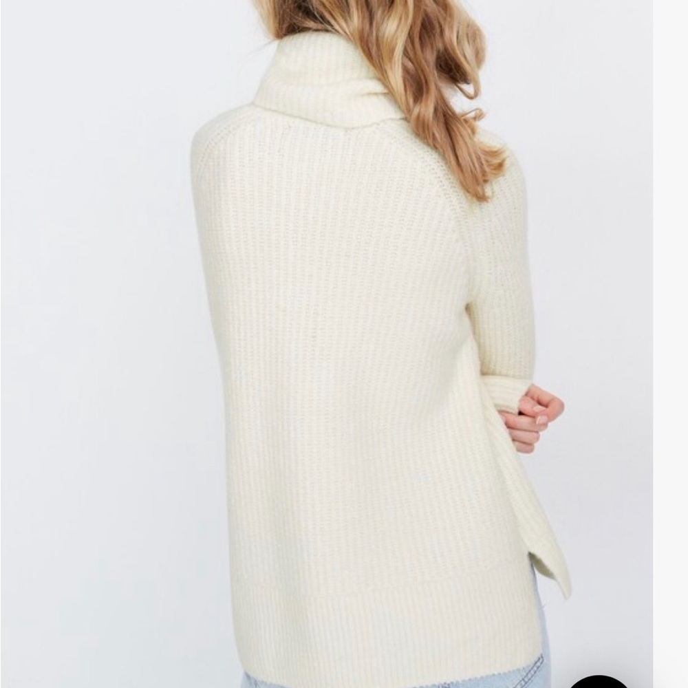 New Madewell Mercer Turtleneck Sweater in Coziest Yarn Ivory Size Small - Picture 3 of 7